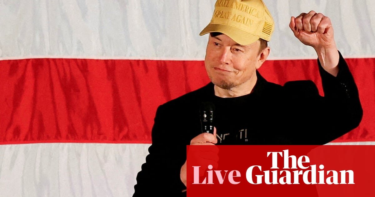 Calls grow for justice department to investigate Elon Musk giving $1m to register voters – live | US elections 2024