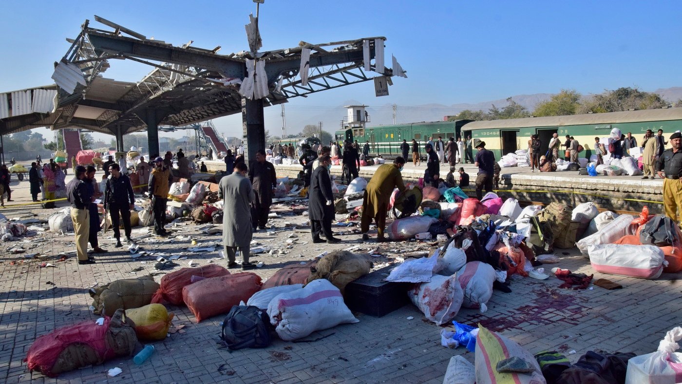 Death toll rises to 24 in suicide bombing at a rail station in southwestern Pakistan : NPR