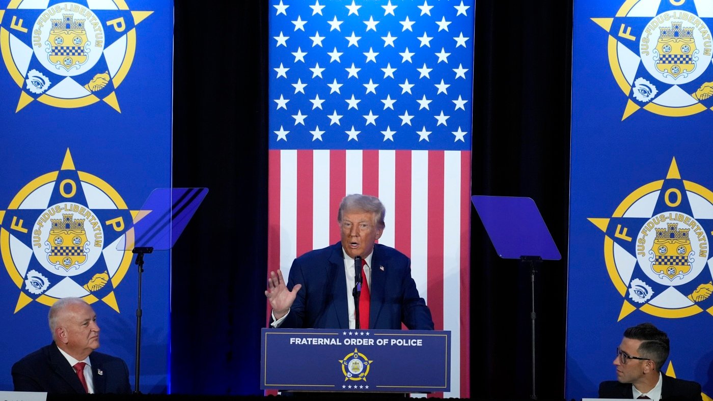 Police welcome Trump's return to the White House : NPR