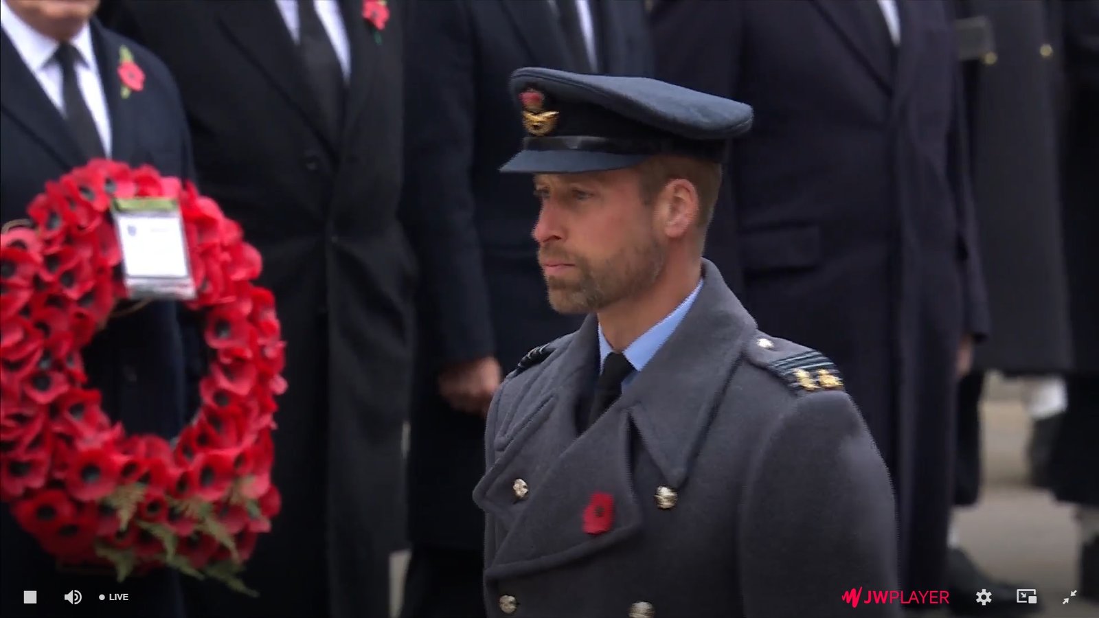 The Prince of Wales lays distinctive wreath at Remembrance Sunday service