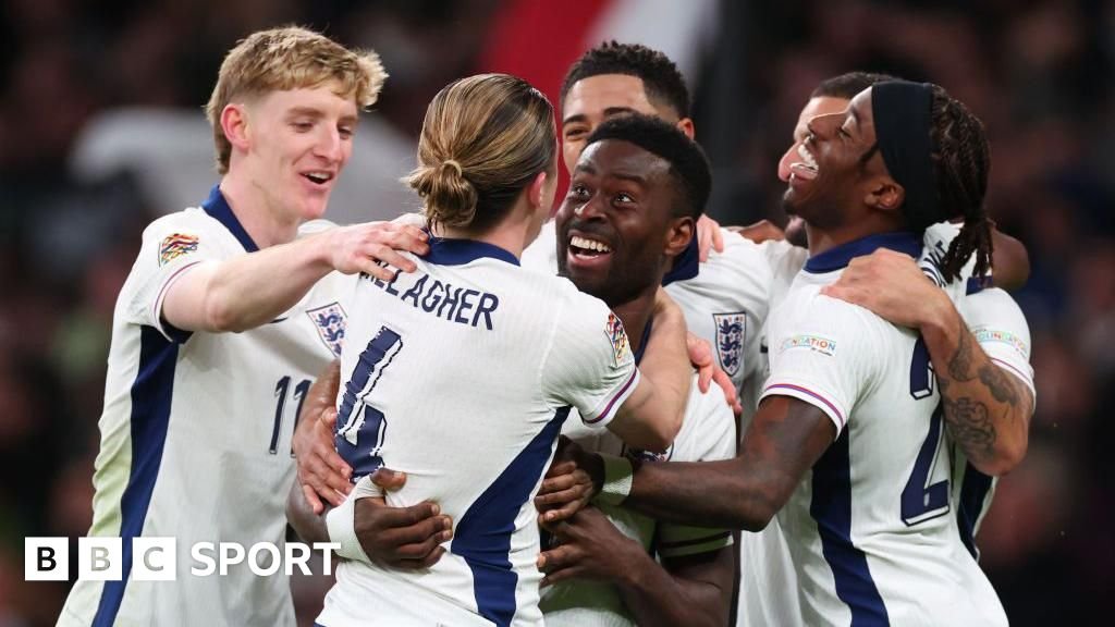 England players celebrate