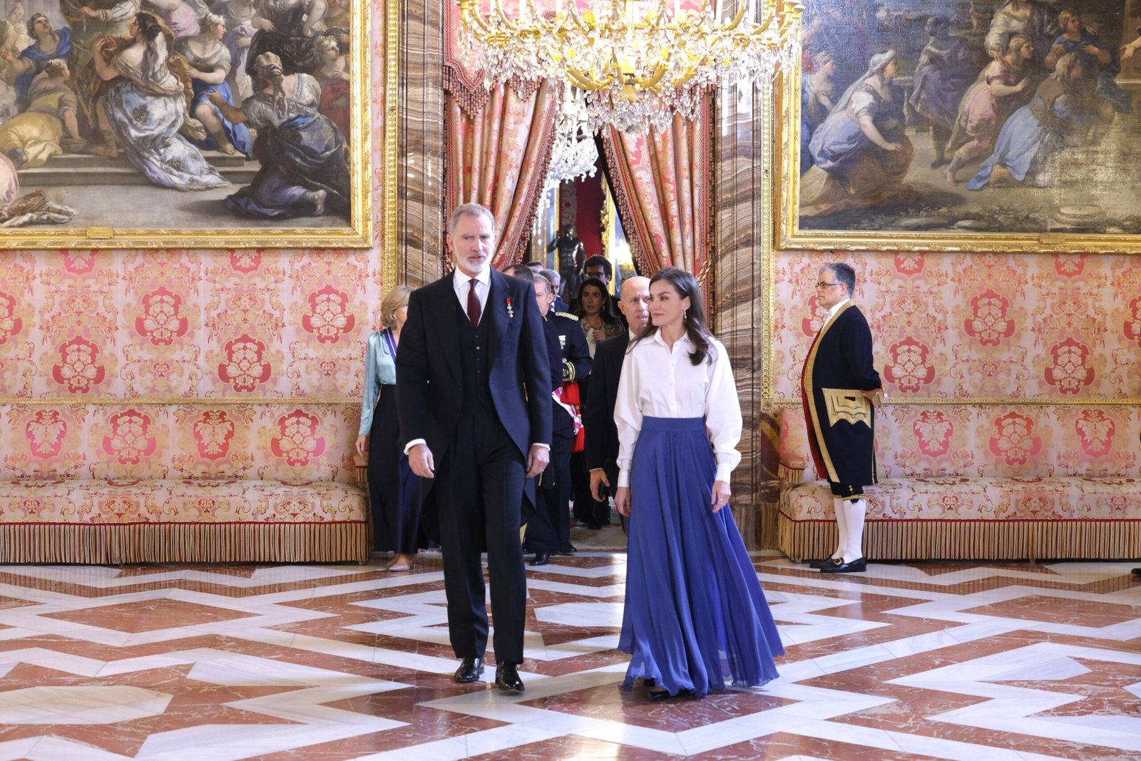 King Felipe and Queen Letizia host glittering reception as Princess Leonor leaves for sea