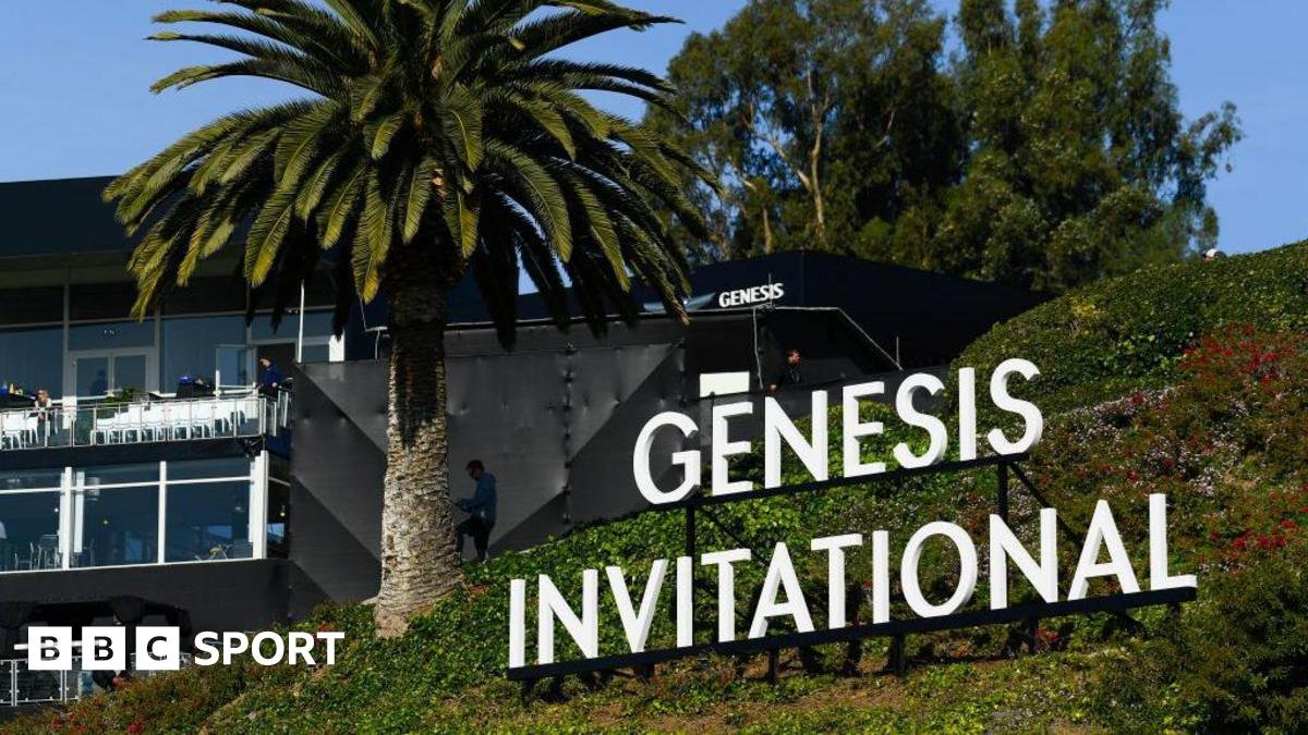 Genesis Genesis Invitational golf tournament sign at the Riviera Country Club in Pacific Palisades
