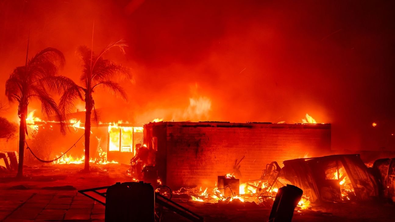 NFL monitoring L.A. wildfires, names contingency site for Vikings-Rams