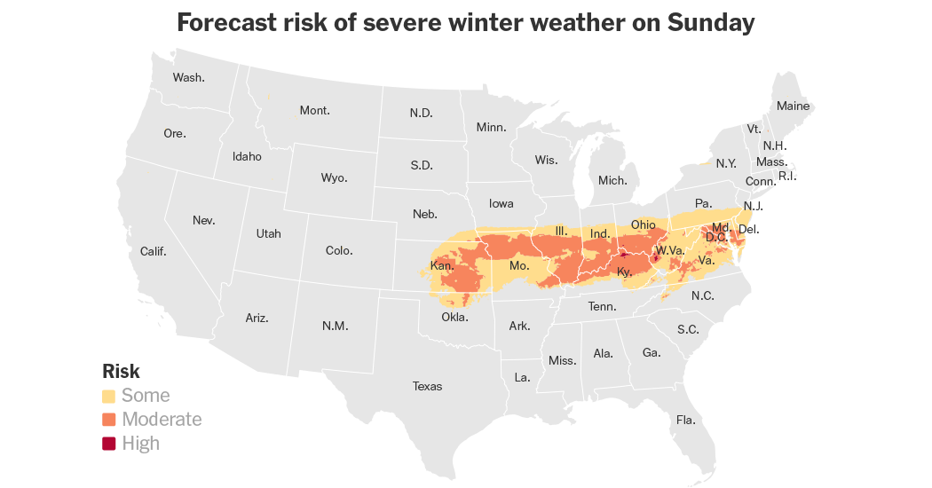 Powerful Winter Storm Brings Wind and Snow to Middle of the U.S.