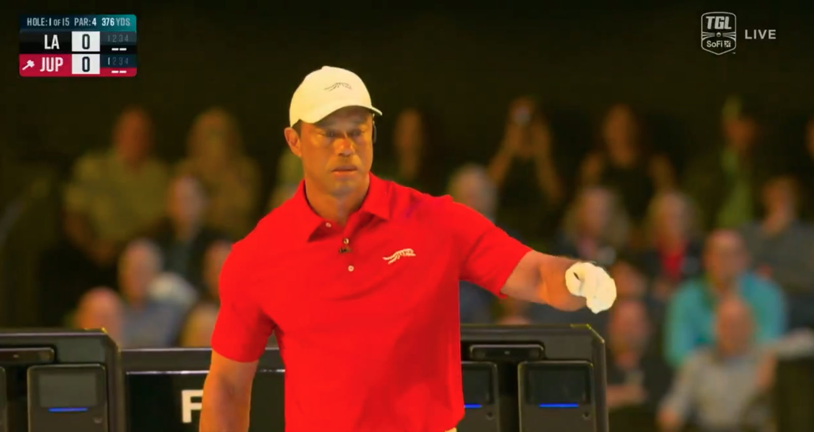 Tiger Woods kicks off TGL with WWE-like grand entrance and drops hammer on first hole