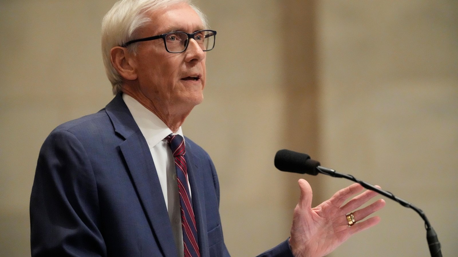 Wisconsin's Democratic governor calls for tax cuts, push back on Trump's tariffs