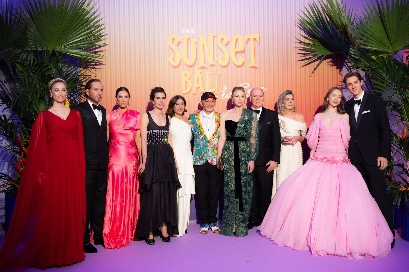 Monaco's royals come out at 'sunset' for the Rose Ball