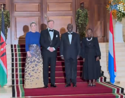 Queen Maxima stuns sapphires at sparkling State Banquet