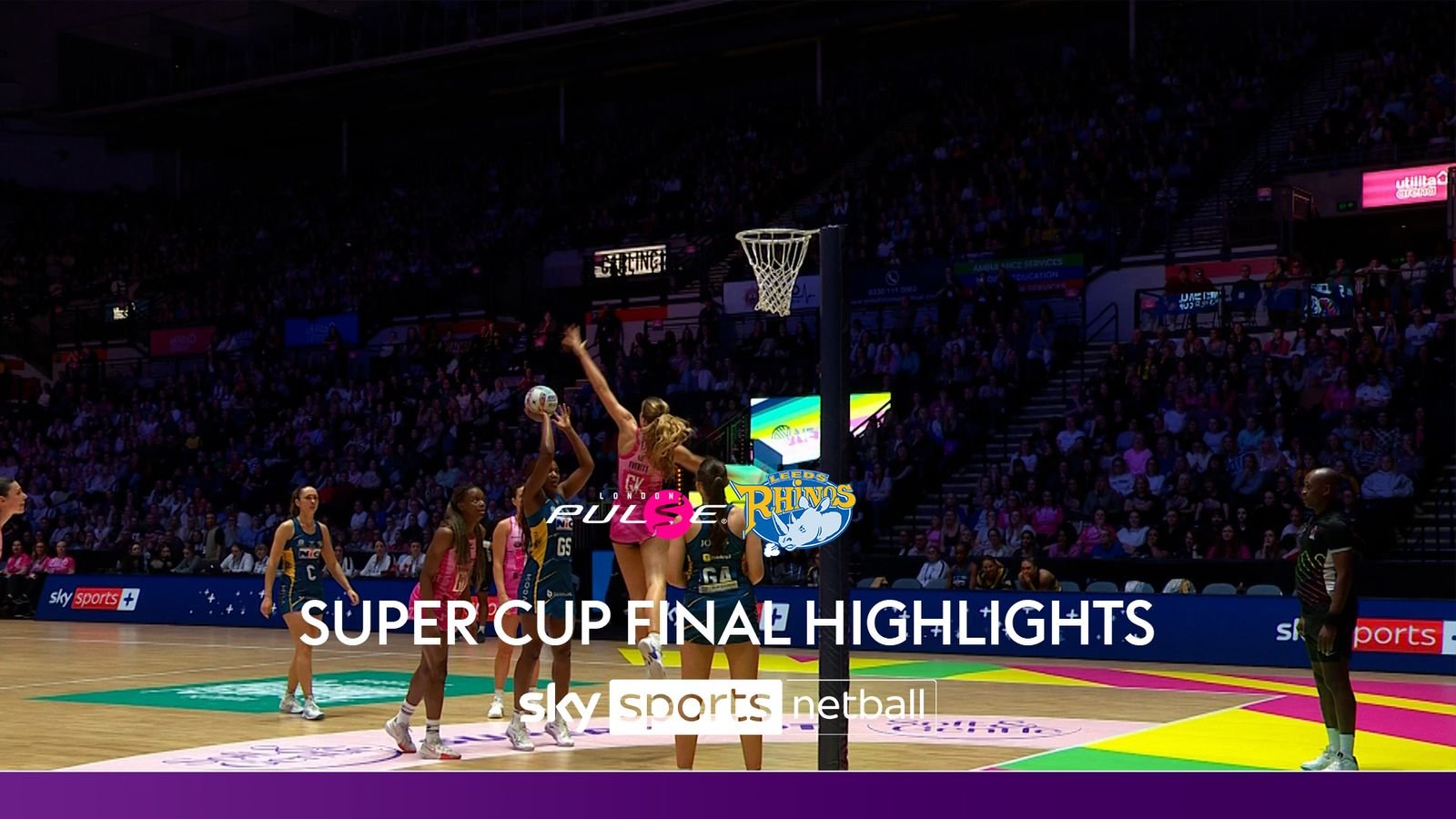 Watch London Pulse take on Leeds Rhinos in the inaugural Netball Super Cup final.