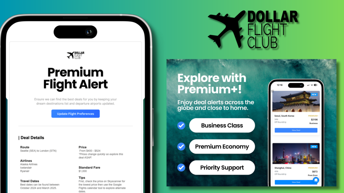 You Can Get a Year of Dollar Flight Club Premium+ for Just $30 Right Now