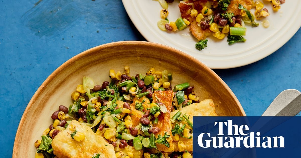 Rukmini Iyer’s quick and easy recipe for charred corn salad with halloumi, broccoli and black beans | Salad