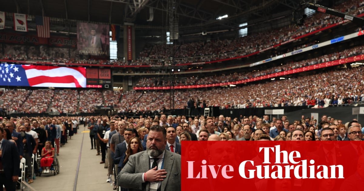 Charlie Kirk memorial under way as Trump and Vance expected among thousands of attendees - latest updates | Charlie Kirk shooting