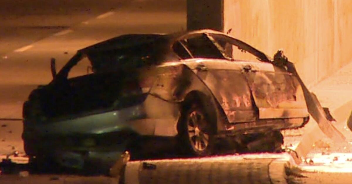 Fiery Long Beach car crash leaves four dead