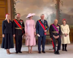 Crown Princess Mette-Marit of Norway joins a photo