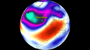An intense Atlantic Storm Dave to Blast UK and Ireland with 90 mph winds