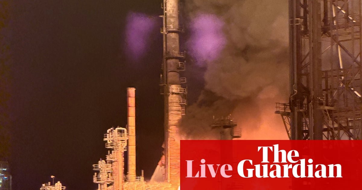 Australia news live: Viva refinery looking into ‘equipment failure’ behind massive blaze; shares suspended pending damage announcement | Australia news