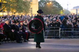 Princess Anne pays dawn tribute in traditional Anzac Day service in London