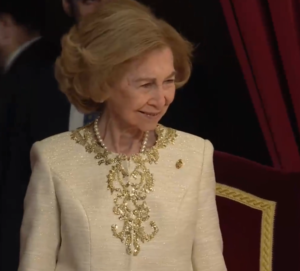 Spain's Queen Sofia is about to join a royal party