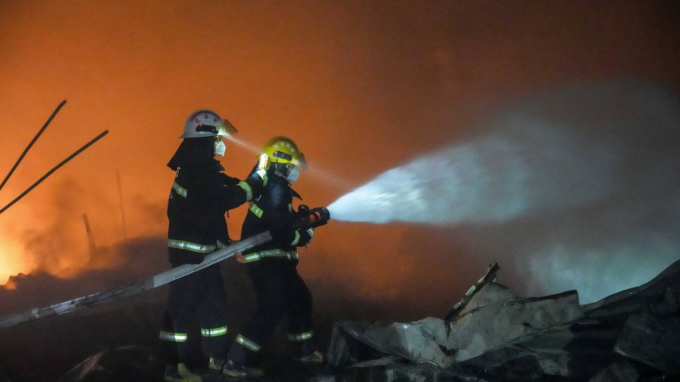 An explosion at a fireworks plant in China kills at least 26 people, state media says : NPR