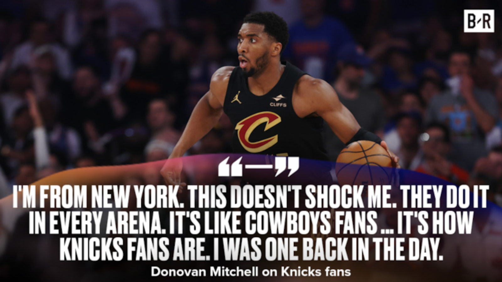 Donovan Mitchell Reacts to 'Let's Go Knicks' Chants After Cavs Lose Game 3 of ECF at Rocket Arena