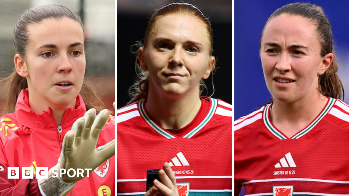 Olivia Clark, Ceri Holland and Laura Hughes on Wales duty