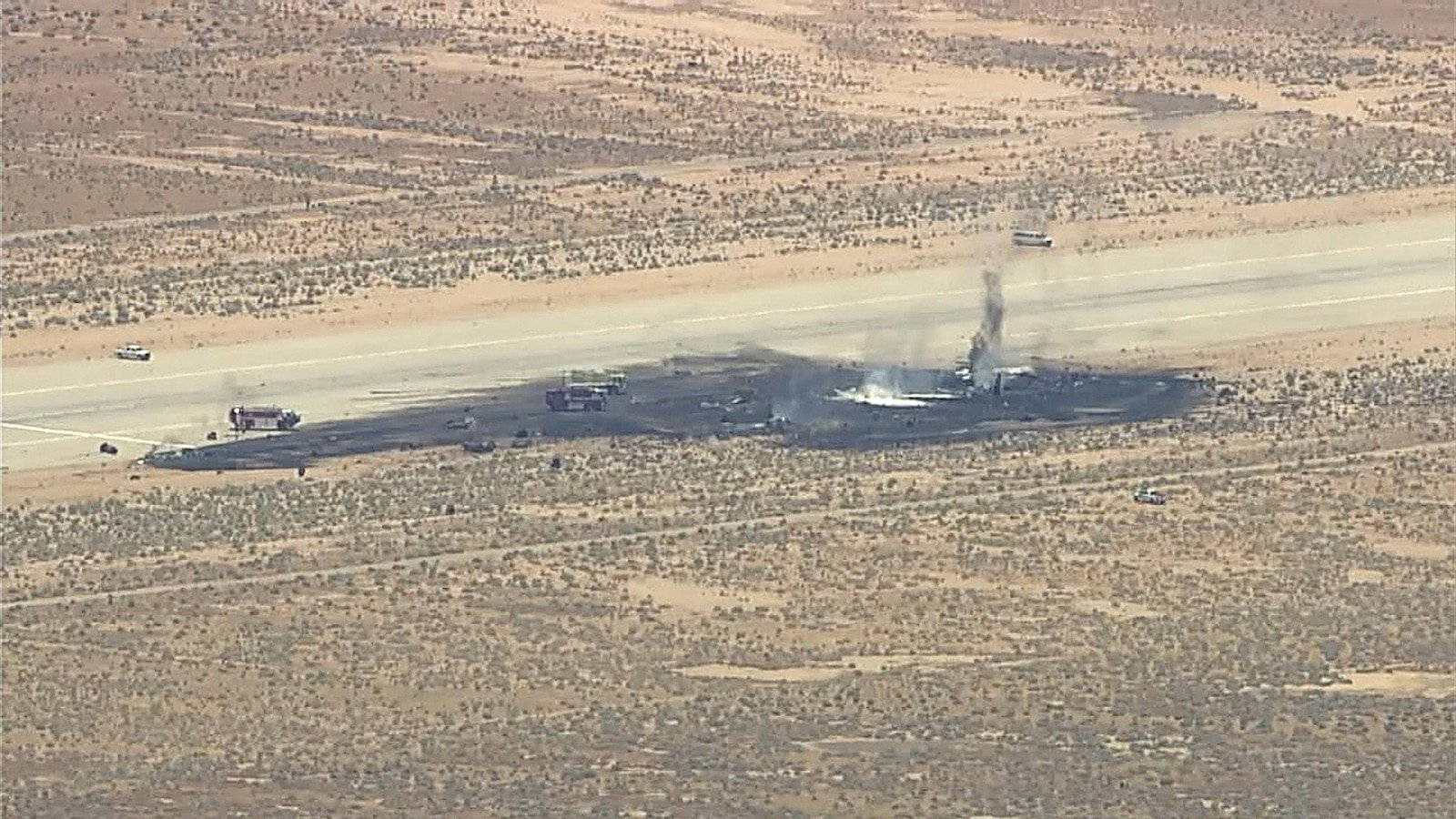Air Force B-52 bomber crashes shortly after takeoff at Edwards Air Force Base in California