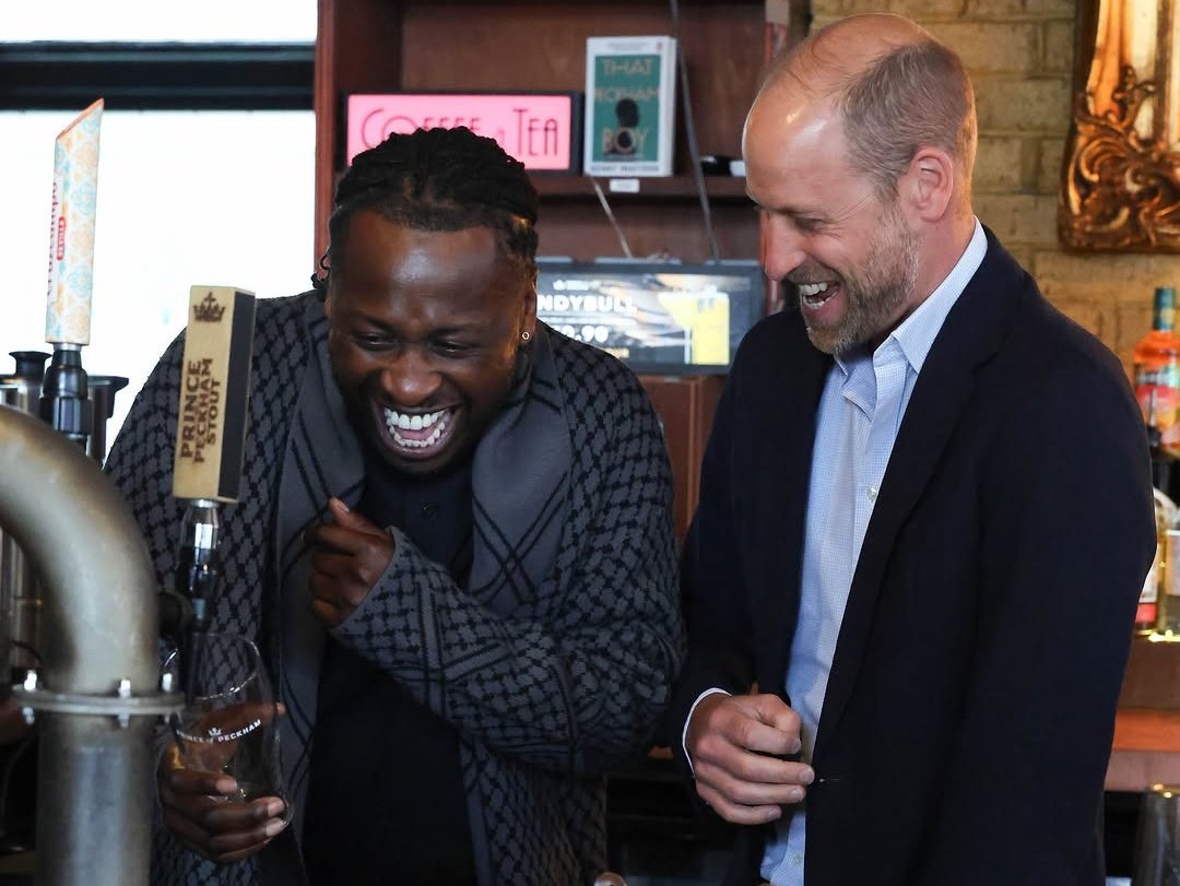 Prince William pulls a pint and pledges support for pubs