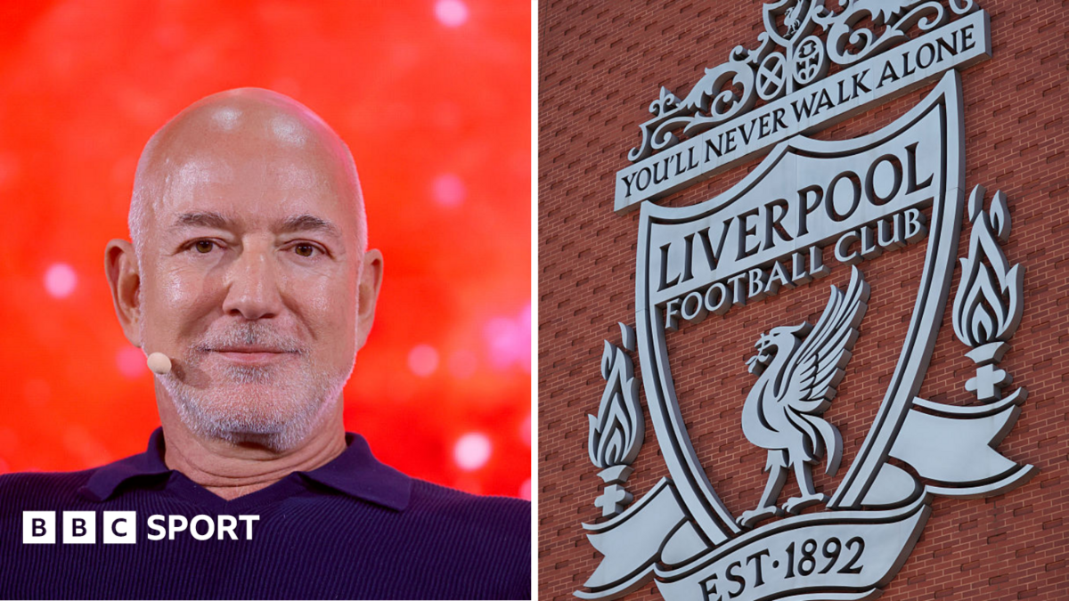 Jeff Bezos and Liverpool FC badge