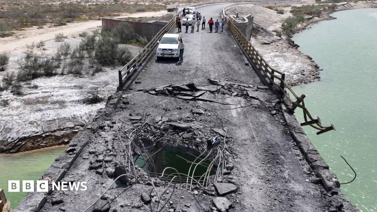 Images shared on Friday showed a damaged bridge in Iran's southern Hormozgan province.
