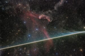 APOD: 2026 August 3 - Vaporizing Meteor Photobombs the Lacerta Nebula