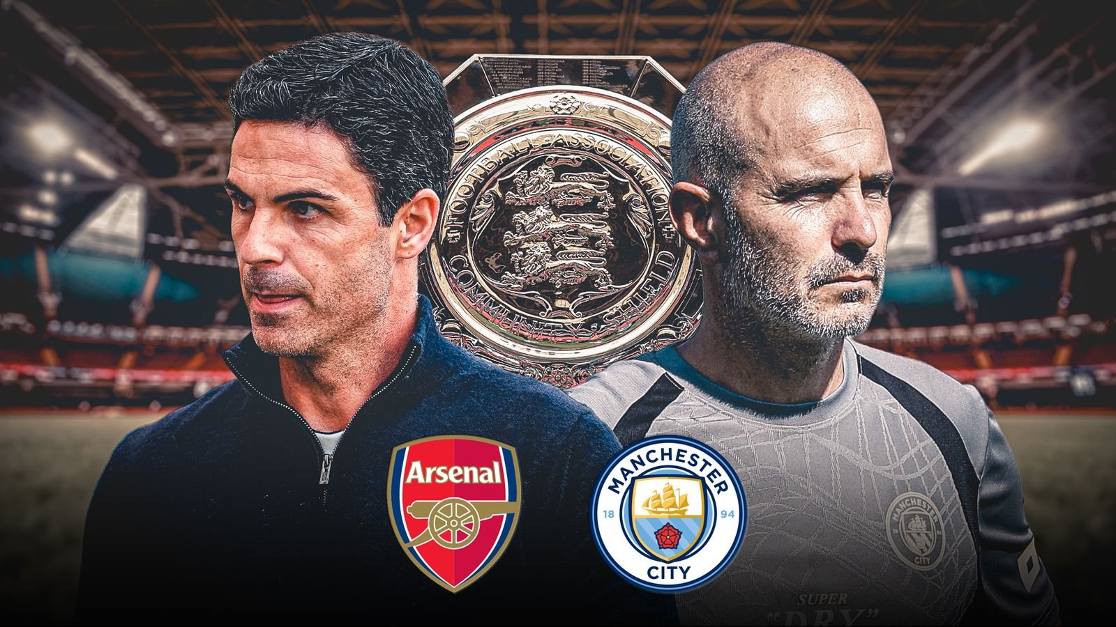 Arsenal meet Man City in the Community Shield on Sunday