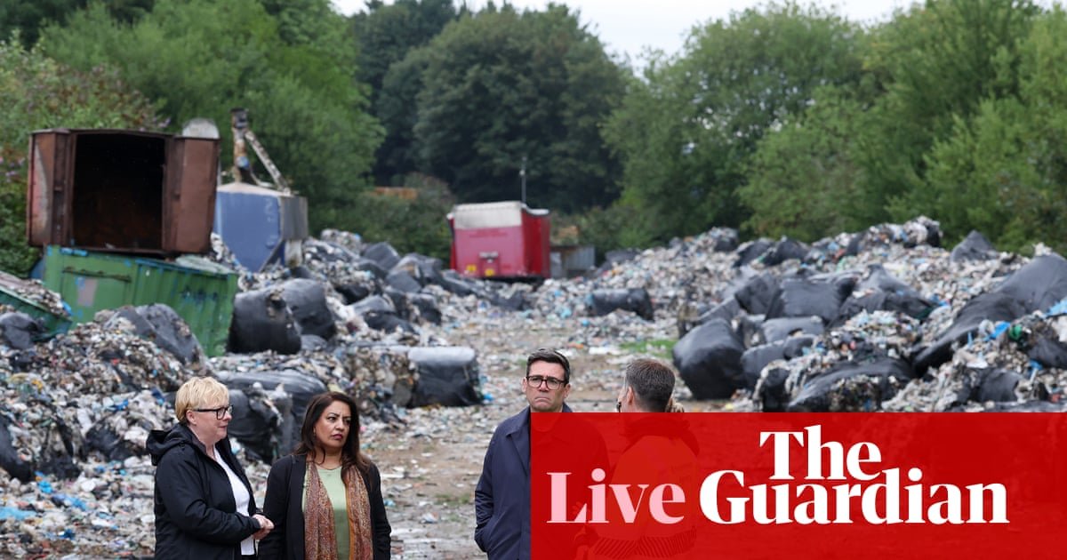 Burnham says fly-tippers will be forced to pay for the clean-up when they dump waste illegally – UK politics live | Politics