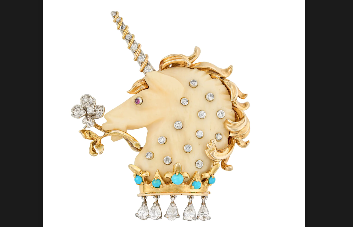 She served Queen Elizabeth II for almost 50 years - now her remarkable unicorn jewel is going to auction