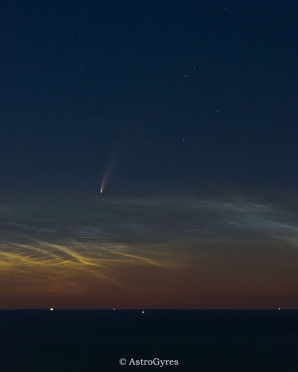 APOD: 2026 September 13 - Comet NEOWISE Rising over the Adriatic Sea