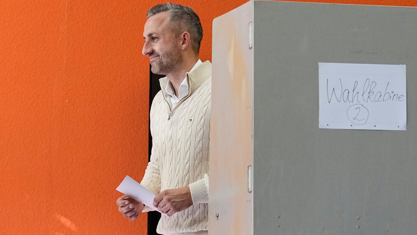 German exit polls suggest far-right party has big lead in regional election : NPR