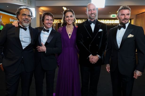 Kate Middleton dazzles as she and Prince William join Tom Cruise and Sir David Beckham at glitzy film premiere