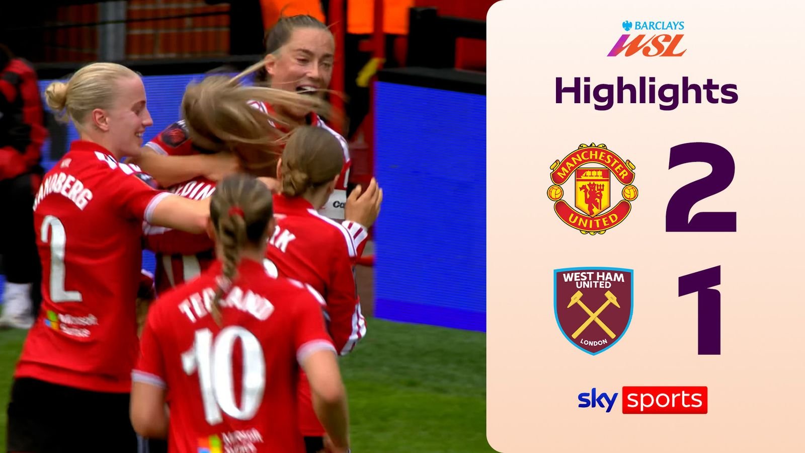 Man Utd beat West Ham to claim first WSL victory of the season
