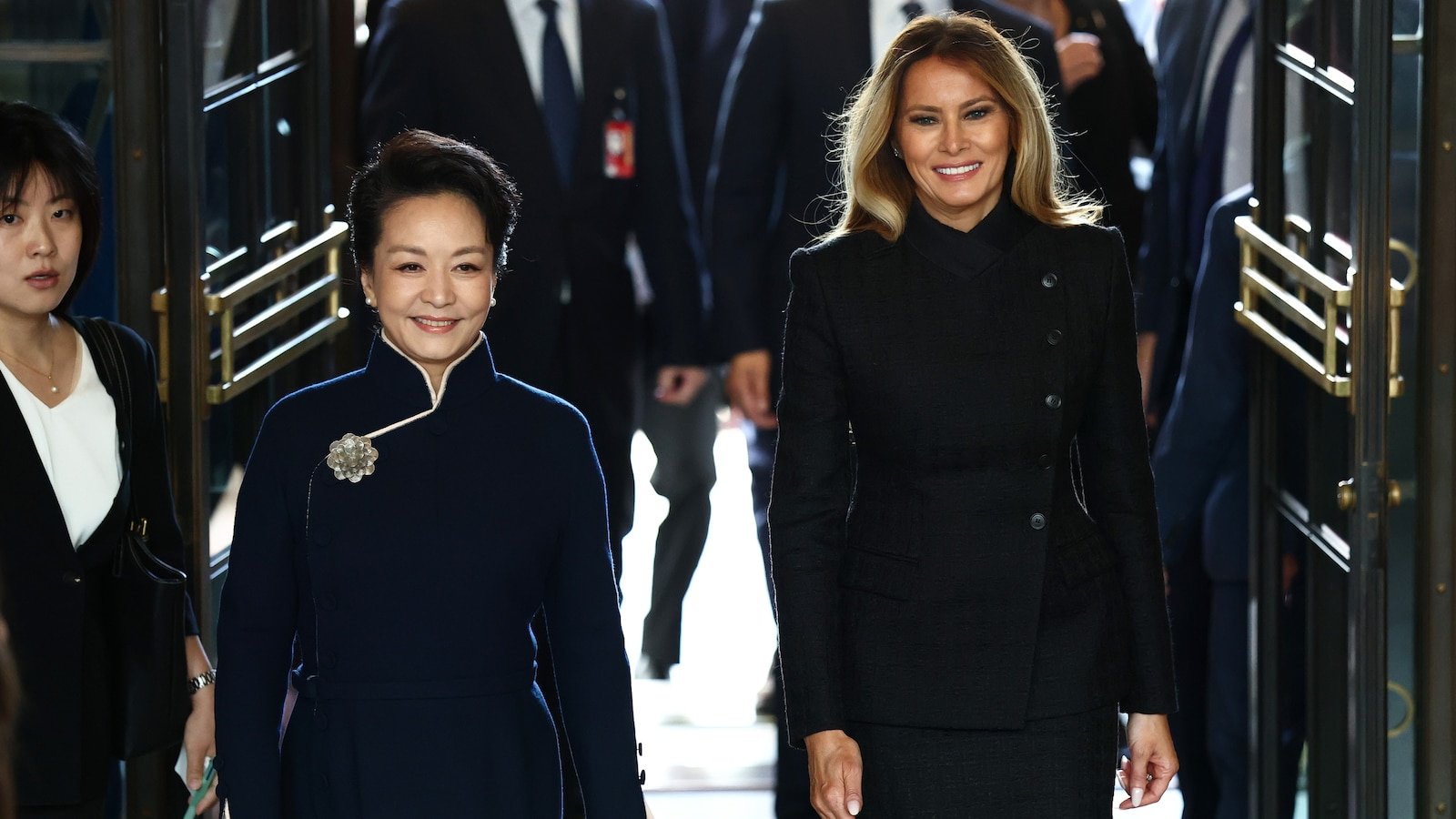 Melania Trump hosts China's first lady for an outing that is watched for diplomacy and style