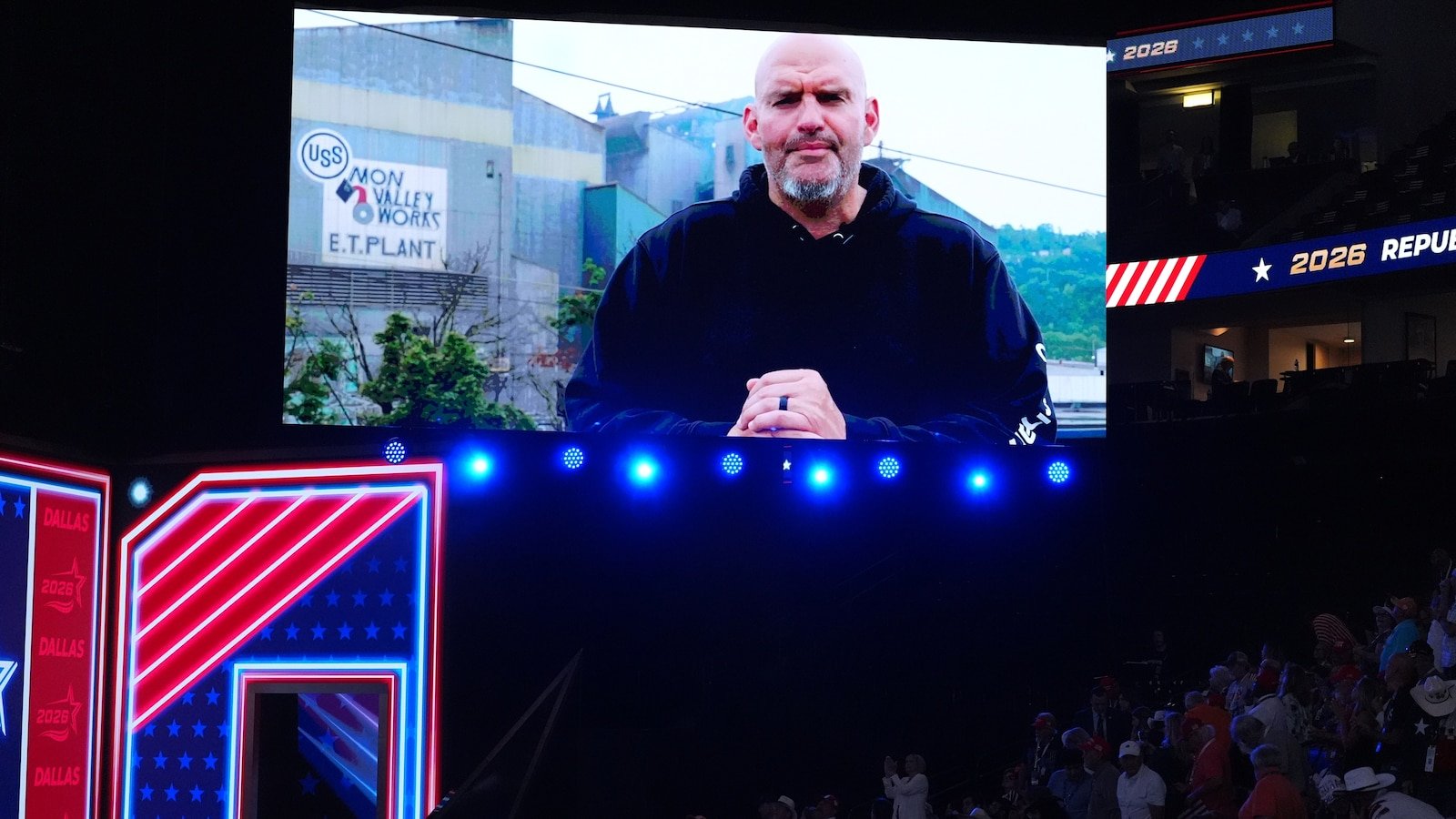 Sen. Fetterman speaks at a GOP midterm convention, fueling party-switch fears