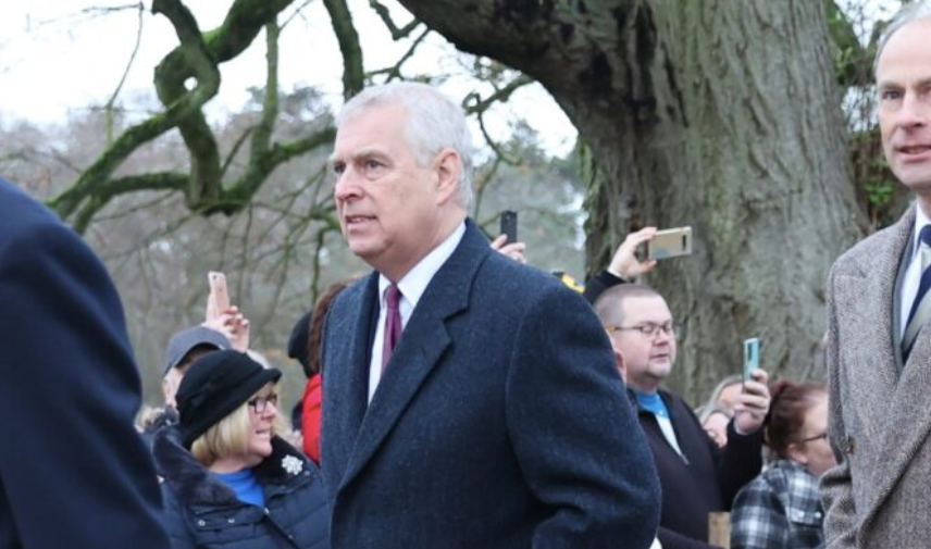 Prince Andrew Mountbatten-Windsor walks to church